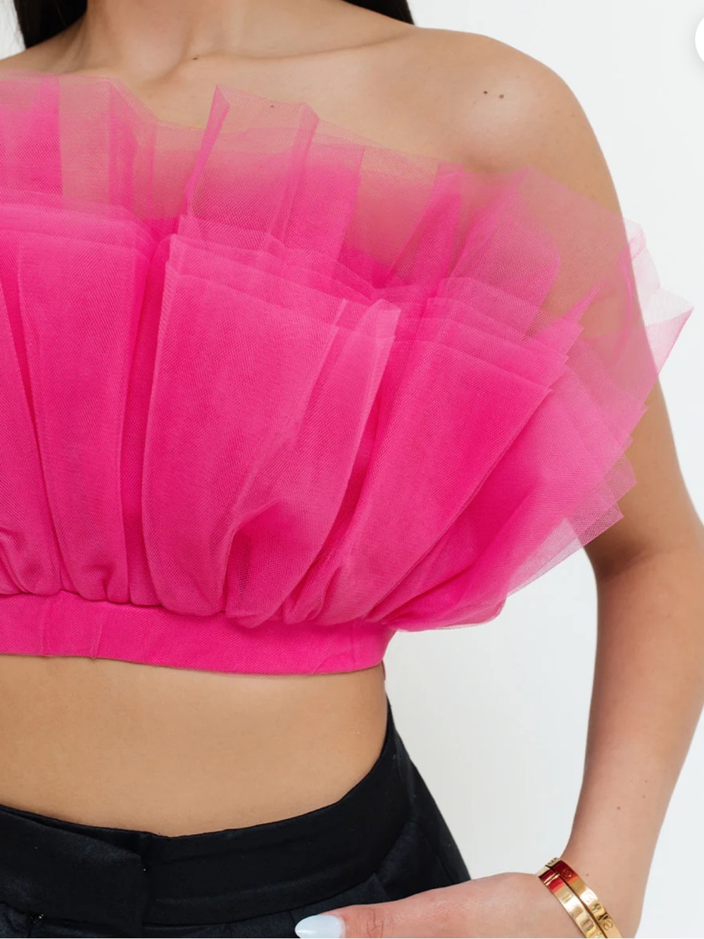NWT tulle crop in pink